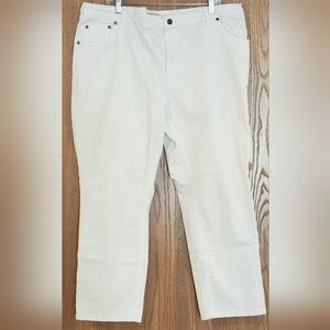 Woman Within 5 Pocket-Style White Plus Size Jeans Size 22W